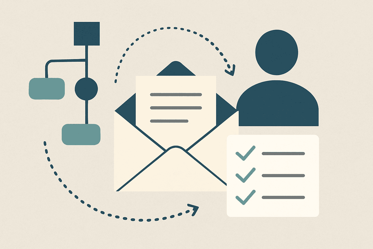 # Alt Text
Abstract geometric shapes in calm blues and grays representing automated workflow and email systems for sales.